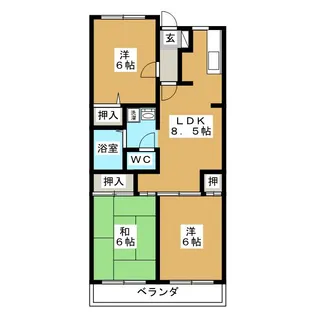 市川グリーンタウン第二ミズホ【5階】の間取り