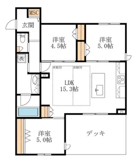 プランドール南流山【1階】の間取り