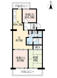 UR鈴の宮【5階】の間取り