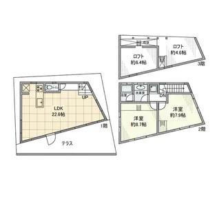 東京都大田区鵜の木1【一戸建】の間取り