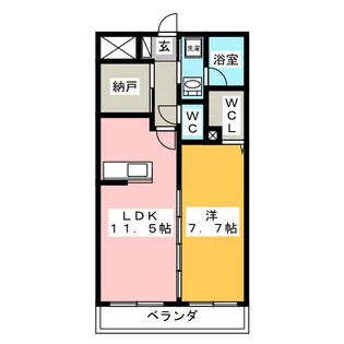 ポルテボヌール【2階】の間取り