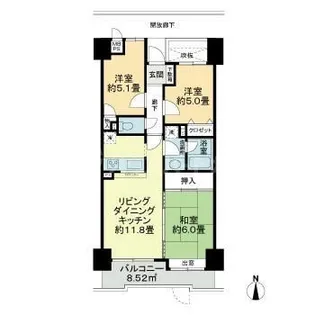 ダイアパレス立石【5階】の間取り