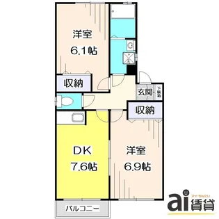 東京都西東京市中町3【アパート】の間取り