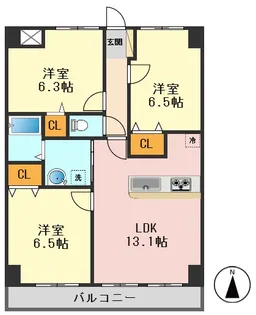 東京都江戸川区一之江7【マンション】の間取り