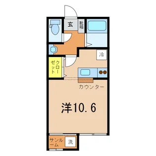 ビューハイツC【1階】の間取り