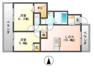 Woodlark桃山台【1階】の間取り