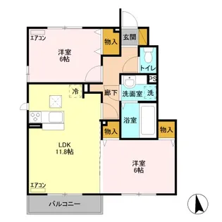 マル・クレール【1階】の間取り