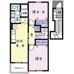 新潟県長岡市川崎2【アパート】の間取り