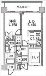 神奈川県横浜市港北区岸根町【マンション】の間取り