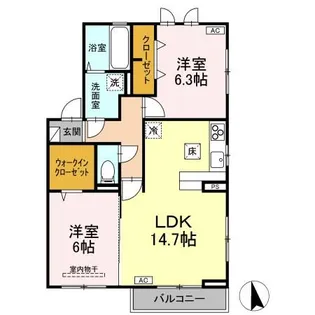 フランメゾン【1階】の間取り