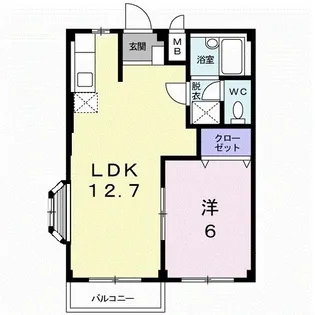 エルディム原田【2階】の間取り