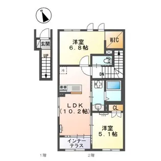 レコルテ南長池【2階】の間取り