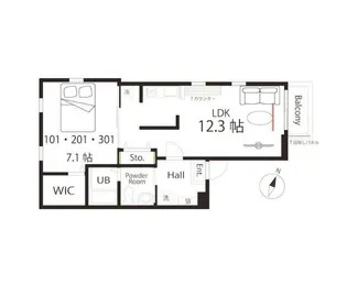 ハーミットクラブハウス トゥギャザー マーサグランデ鶴見【1階】の間取り