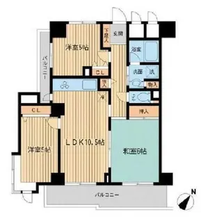 リエール若松町【2階】の間取り