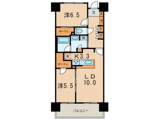 オーベルグランディオ品川勝島【9階】の間取り