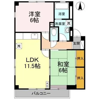 レインボーガーデンD棟【3階】の間取り