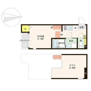 クラウドパレス薬師堂【1階】の間取り