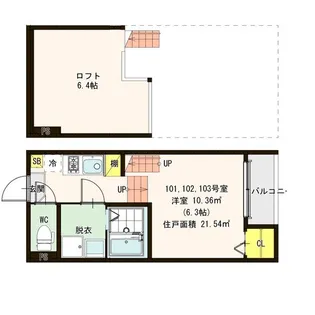 リヴェール大和町【1階】の間取り