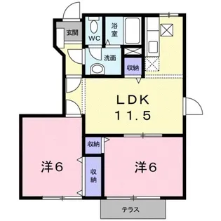 クオーター・レジデンスB【1階】の間取り