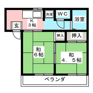 ヴィラ森越【2階】の間取り