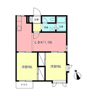 シャトーフロントナック【2階】の間取り