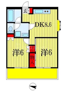 プリヴェール末広【4階】の間取り