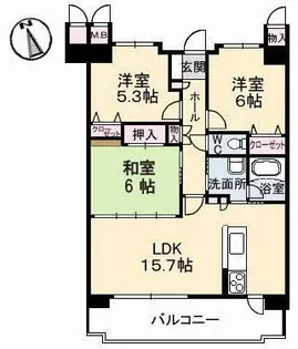 アステージ西条弍番館702号【7階】の間取り
