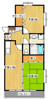 エストレアハイツA【2階】の間取り