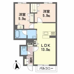 シャーメゾン ラ・ヴィ【1階】の間取り