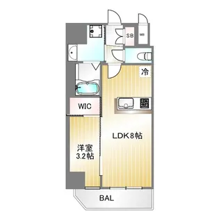 スワンズシティ神戸湊川II【4階】の間取り