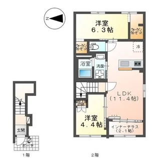 レサンス八街【2階】の間取り