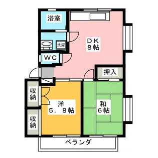 コスモハイツ【2階】の間取り