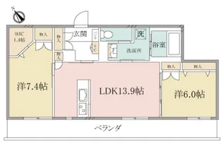 (シニア限定)ヘーベルヴィレッジ西船橋駅前~パティオメープル~【7階】の間取り