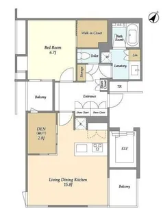 Coeur blanc Takanawa クールブラン高輪【1階】の間取り