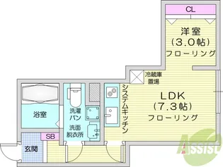 メリディアン多賀城新田【1階】の間取り
