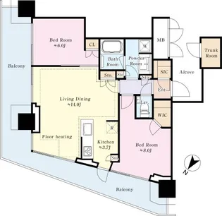 THE COURT神宮外苑【5階】の間取り
