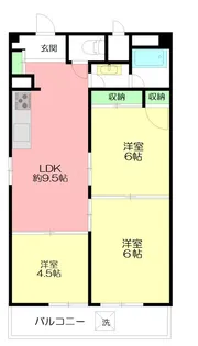 大船コーポピアネーズ【6階】の間取り