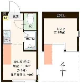 ハーモニーテラス南小岩VII【2階】の間取り