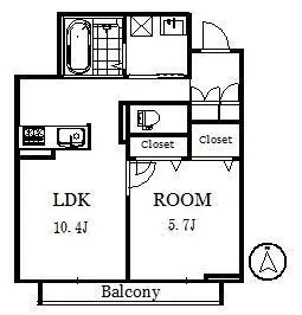 ジンバラン恵み野【2階】の間取り