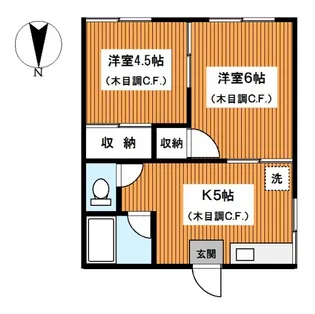 ハイム三ッ沢公園【2階】の間取り