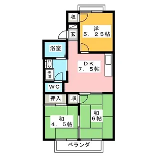 エクセルクマノ南【2階】の間取り
