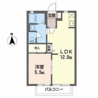 ディアス万野【2階】の間取り