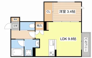 メルヴェイユ A【1階】の間取り
