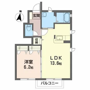 シャーメゾンさくらB【1階】の間取り