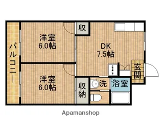 シャトレ牧之原【2階】の間取り