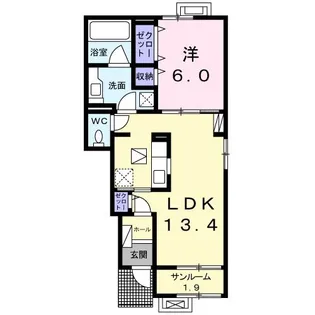 オーキッド【1階】の間取り