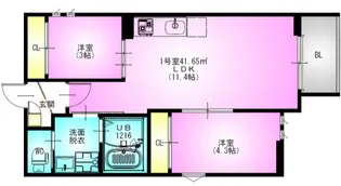 REGALEST新丸子【1階】の間取り