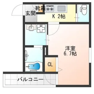 アッシュメゾン天下茶屋III【1階】の間取り