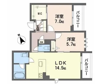 エリーズコート宇宿【2階】の間取り