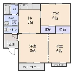 コーポドリームハウスII B【1階】の間取り